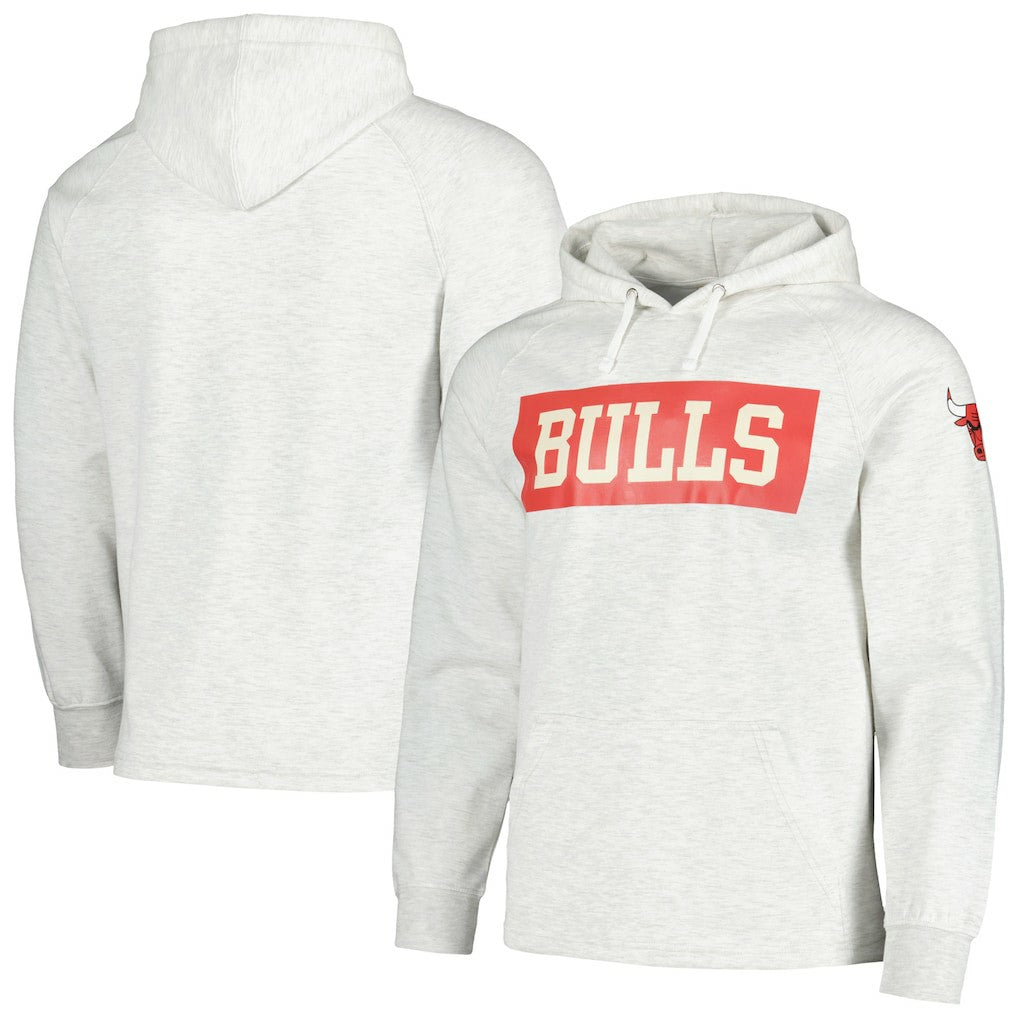 Ash Chicago Bulls Softhand Raglan Tri-Blend Pullover Hoodie | NBA
