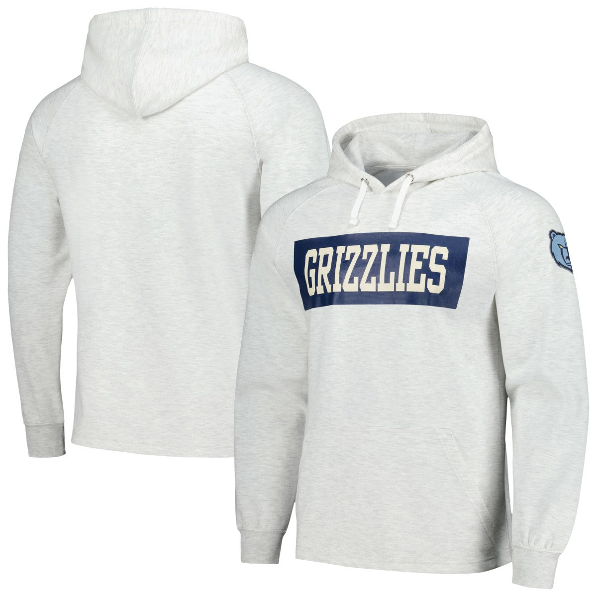 Ash Memphis Grizzlies Softhand Raglan Tri-Blend Pullover Hoodie | NBA