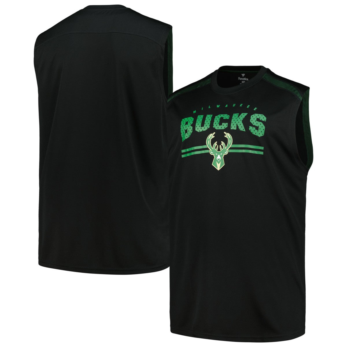 Black Milwaukee Bucks Big & Tall Birdseye Muscle Tank Top | NBA