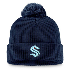 Seattle Kraken Fanatics Primary Logo Cuffed Knit Hat with Pom -  NHL Hats