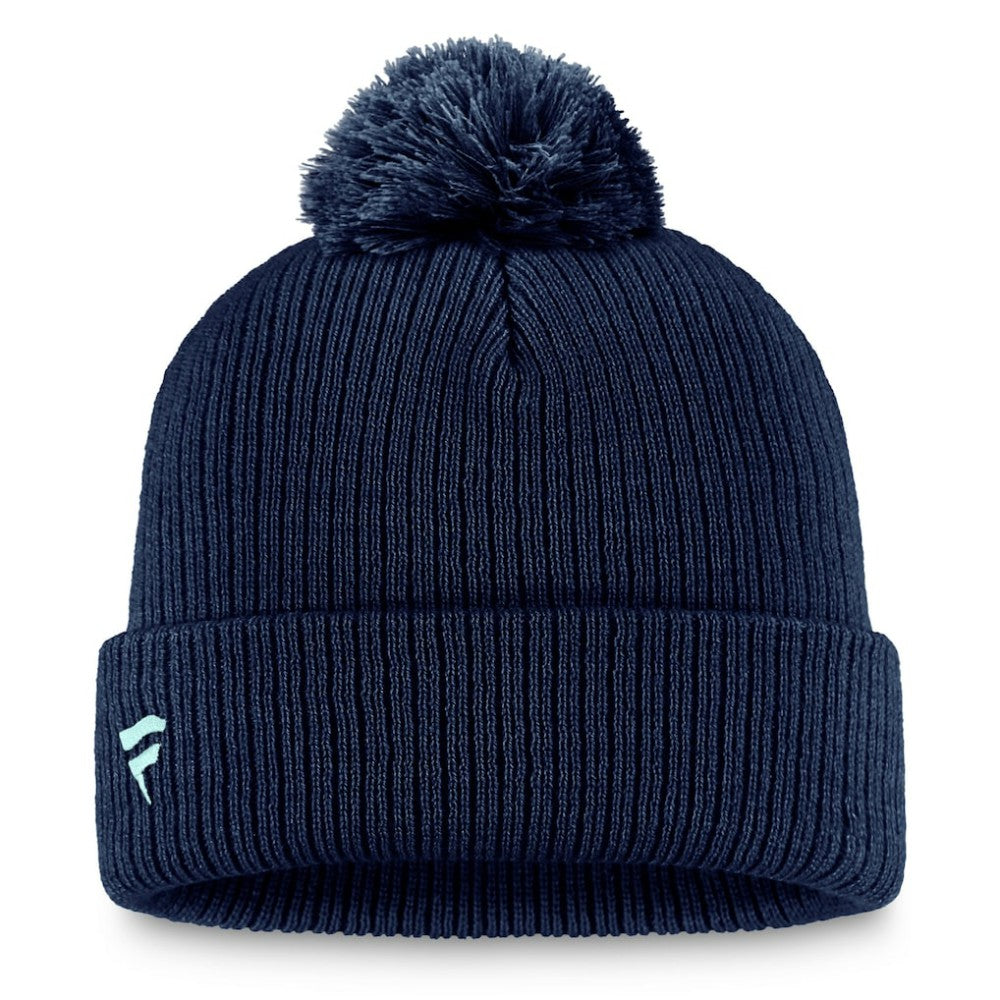 Seattle Kraken Fanatics Primary Logo Cuffed Knit Hat with Pom -  NHL Hats