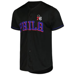 Black Philadelphia 76ers Pop Baseball Jersey | NBA