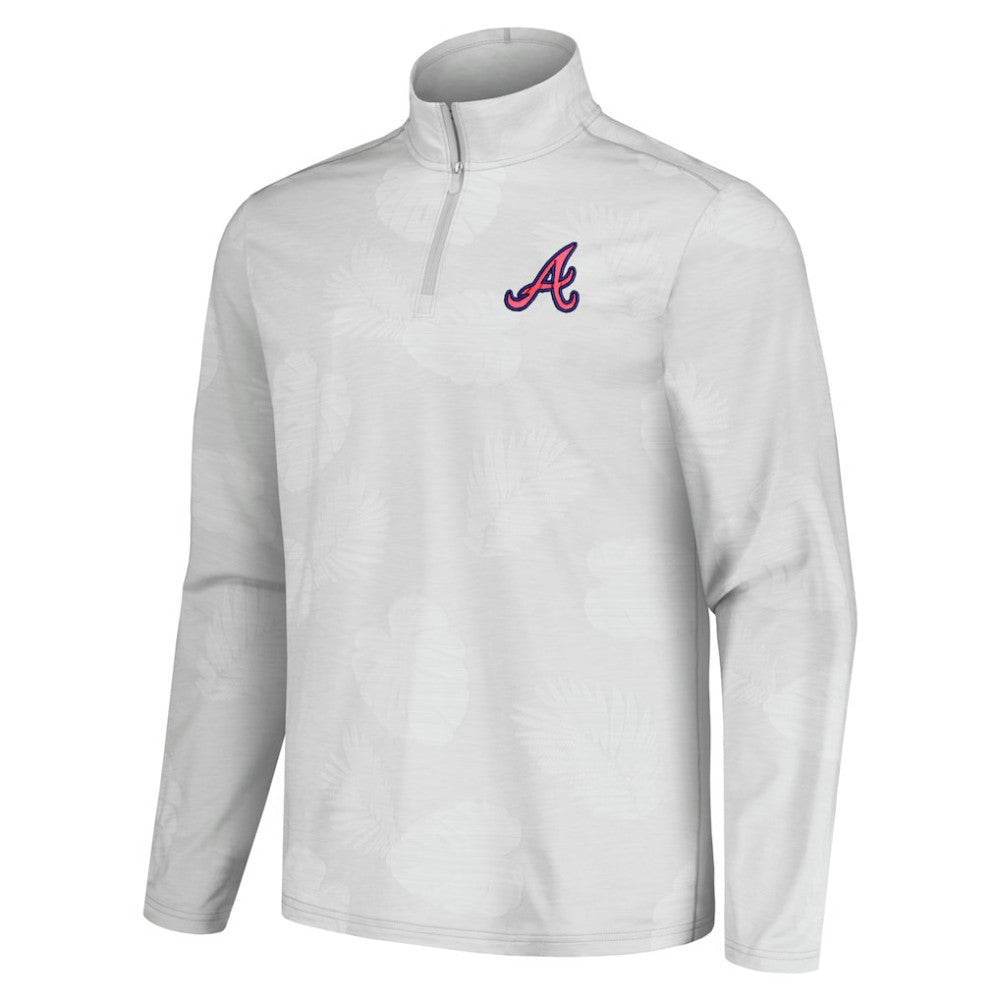 Atlanta Braves Tommy Bahama Delray Frond IslandZone Half-Zip Jacket - MLB Jackets