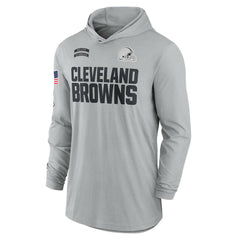 Cleveland Browns 2024 Salute to Service Lightweight Dri-FIT Long Sleeve Hoodie T-Shirt | NFL New
