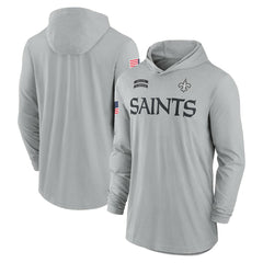 New Orleans Saints 2024 Salute to Service Lightweight Dri-FIT Long Sleeve Hoodie T-Shirt | NFL Discount
