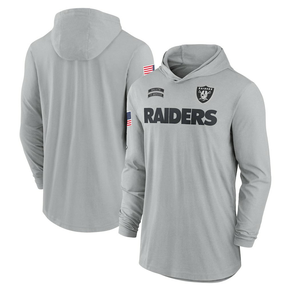 Las Vegas Raiders 2024 Salute to Service Lightweight Dri-FIT Long Sleeve Hoodie T-Shirt | NFL Near me