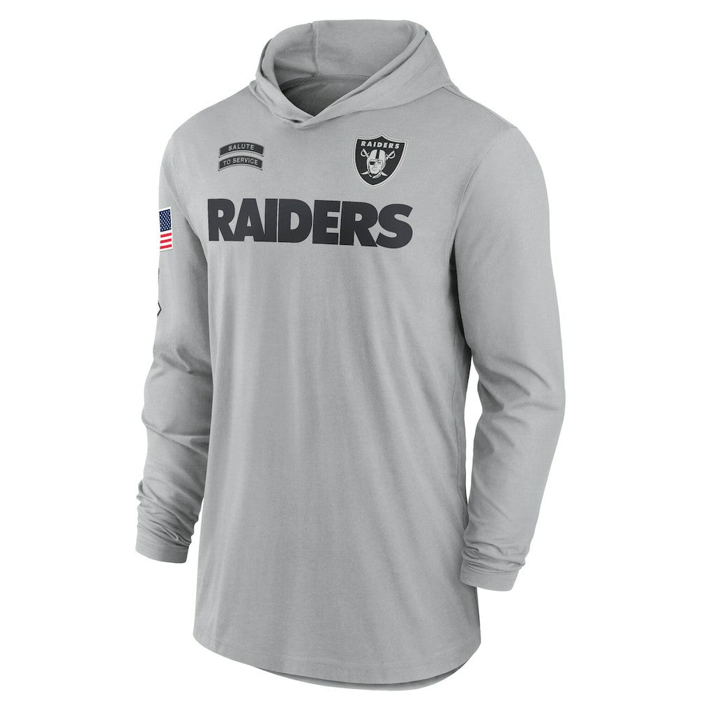 Las Vegas Raiders 2024 Salute to Service Lightweight Dri-FIT Long Sleeve Hoodie T-Shirt | NFL Near me