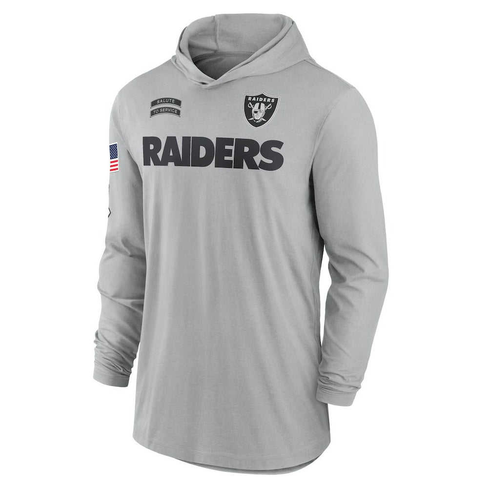 Las Vegas Raiders 2024 Salute to Service Lightweight Dri-FIT Long Sleeve Hoodie T-Shirt | NFL Near me