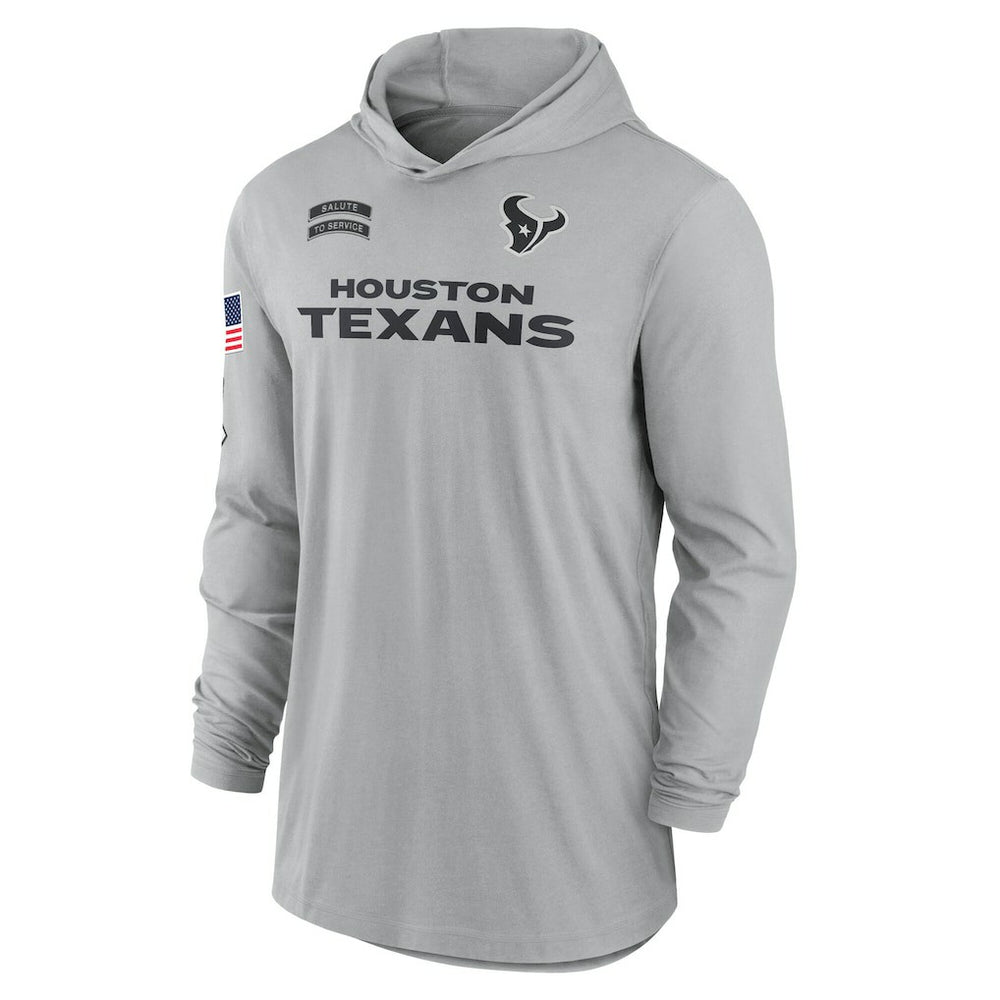 Houston Texans 2024 Salute to Service Lightweight Dri-FIT Long Sleeve Hoodie T-Shirt | NFL Sale