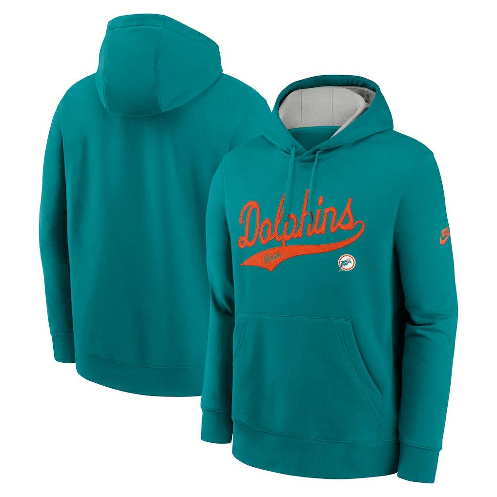 Miami Dolphins Rewind Club Logo Pullover Hoodie | NFL Hot