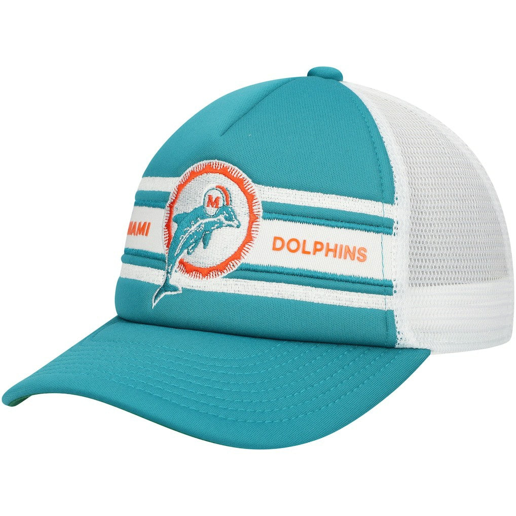 Miami Dolphins Youth Stripe Trucker Adjustable Hat | NFL Sale