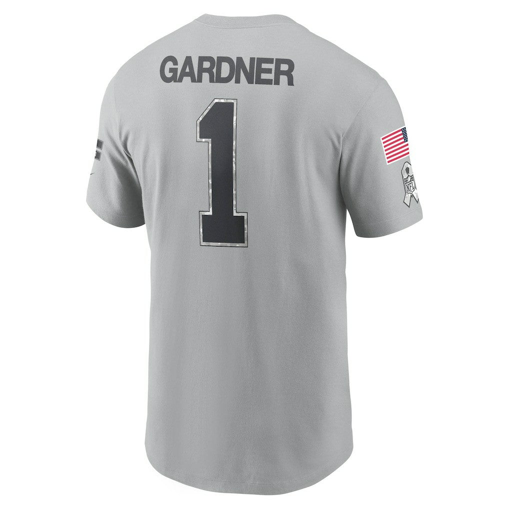 New York Jets Ahmad Sauce Gardner  2024 Salute To Service Name & Number T-Shirt | NFL Near me