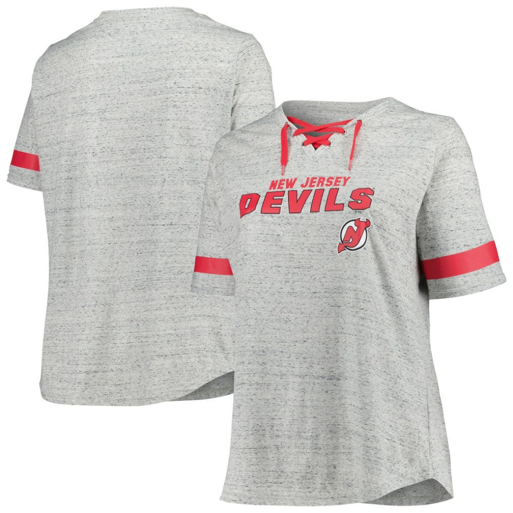 New Jersey Devils Fanatics Women's Plus Size Lace-Up T-Shirt -  NHL T-shirts
