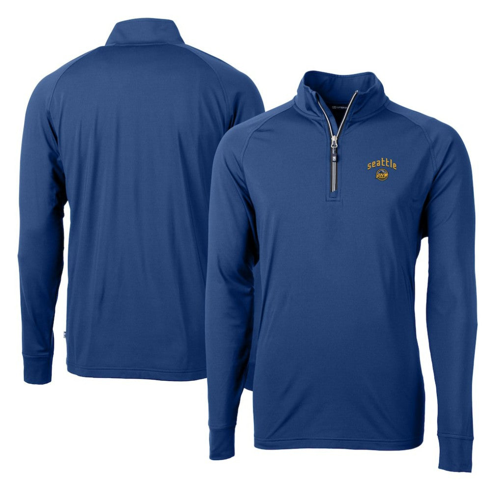 Seattle Mariners Cutter & Buck City Connect Adapt Eco Knit Stretch Recycled Quarter-Zip Pullover Top - MLB Pullover
