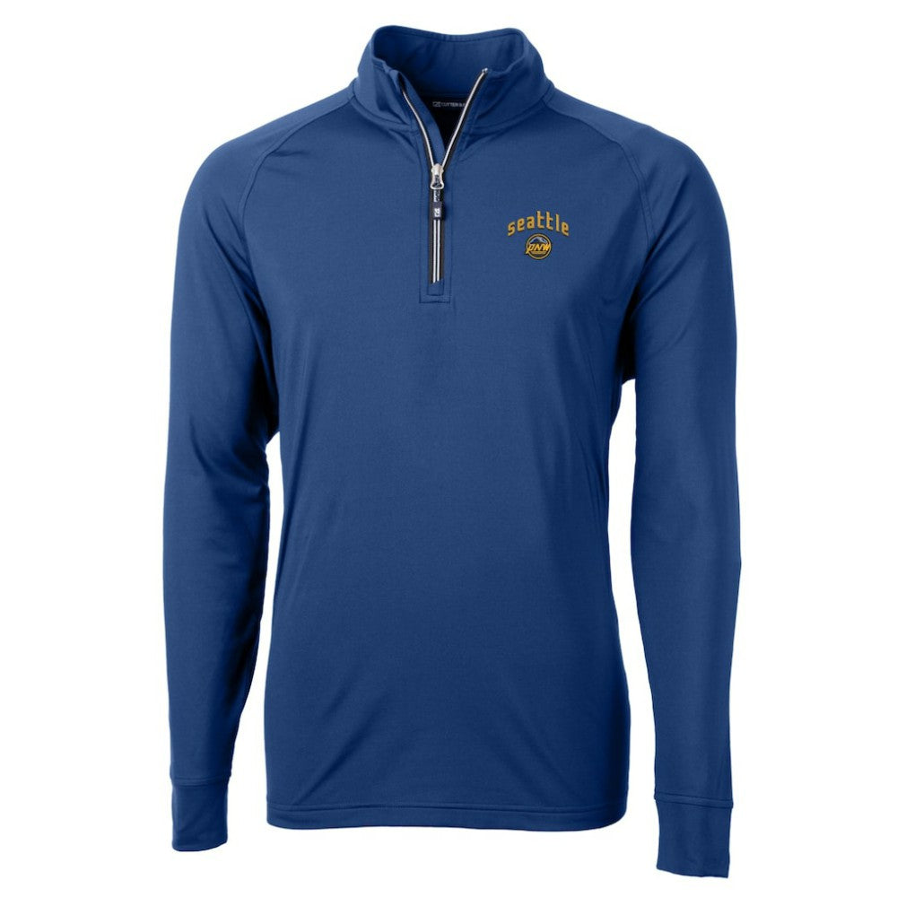 Seattle Mariners Cutter & Buck City Connect Adapt Eco Knit Stretch Recycled Quarter-Zip Pullover Top - MLB Pullover