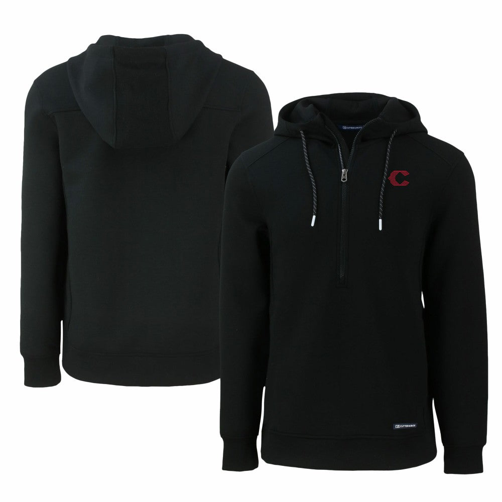 Cincinnati Reds Cutter & Buck City Connect Roam Eco Recycled Half-Zip Pullover Hoodie - MLB Hoodies