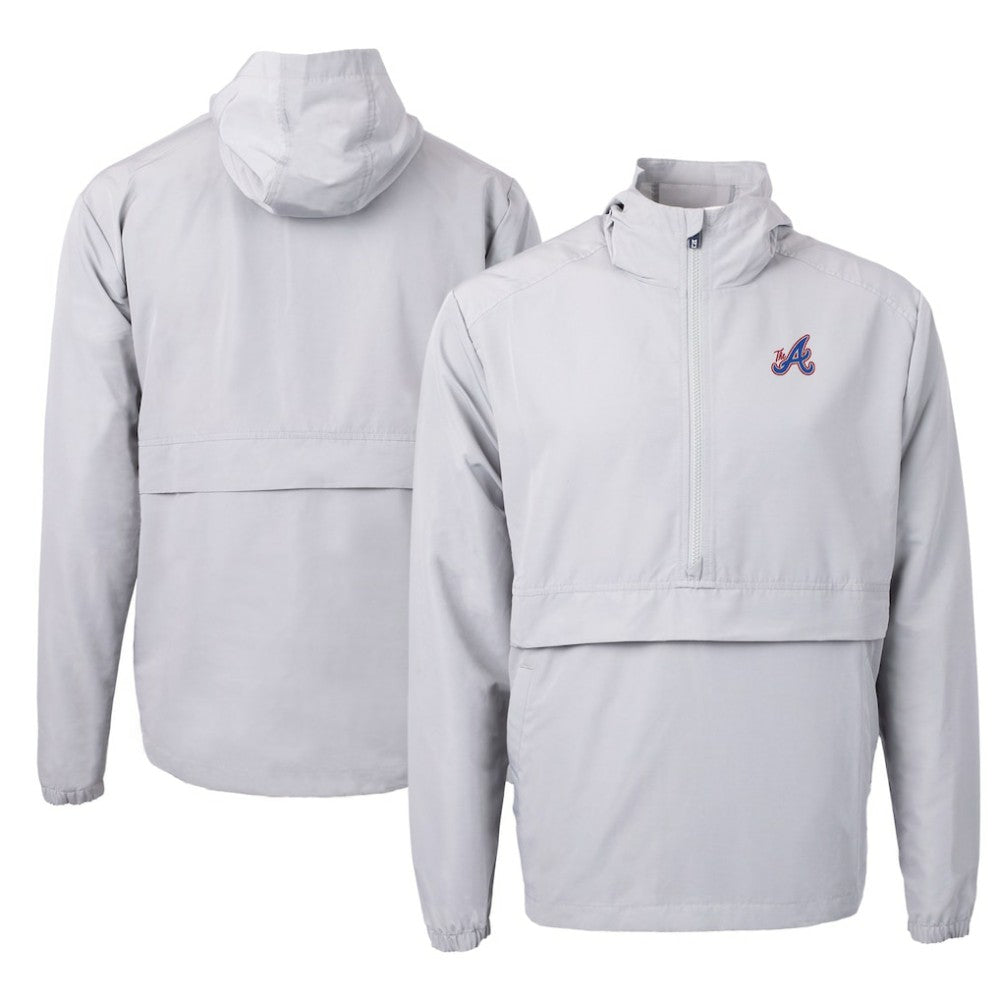 Atlanta Braves Cutter & Buck City Connect Charter Eco Recycled Half-Zip Anorak Jacket - MLB Jackets