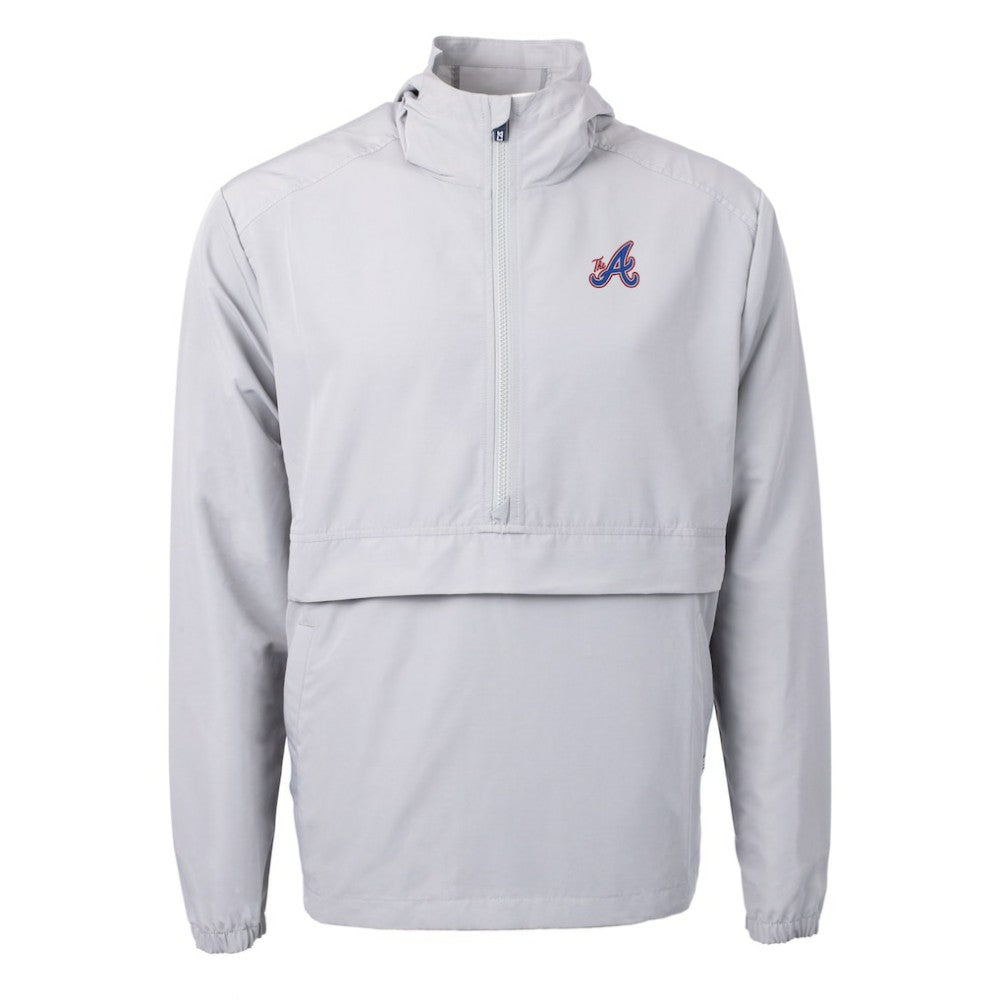 Atlanta Braves Cutter & Buck City Connect Charter Eco Recycled Half-Zip Anorak Jacket - MLB Jackets