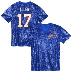 Buffalo Bills Josh Allen  Girls Youth Sequin V-Neck Fashion Jersey | NFL On sale