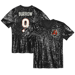 Cincinnati Bengals Joe Burrow  Girls Youth Sequin V-Neck Fashion Jersey | NFL Online
