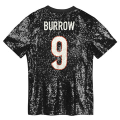 Cincinnati Bengals Joe Burrow  Girls Youth Sequin V-Neck Fashion Jersey | NFL Online