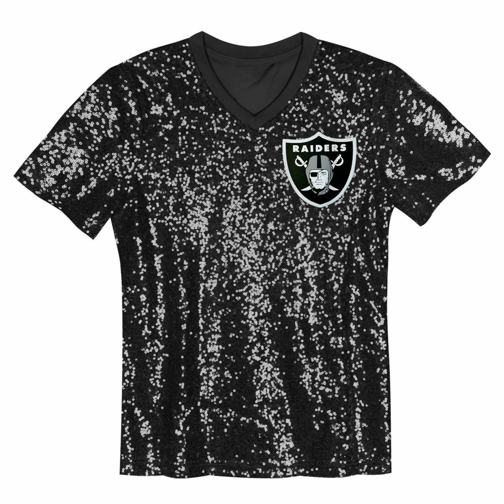 Las Vegas Raiders Maxx Crosby  Girls Youth Sequin V-Neck Fashion Jersey | NFL Online