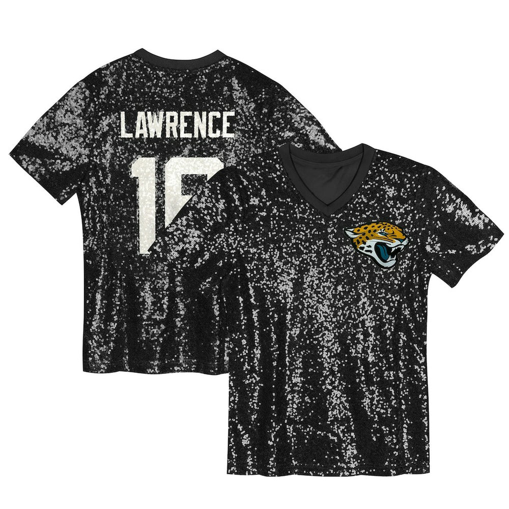 Jacksonville Jaguars Trevor Lawrence  Girls Youth Sequin V-Neck Fashion Jersey | NFL On sale