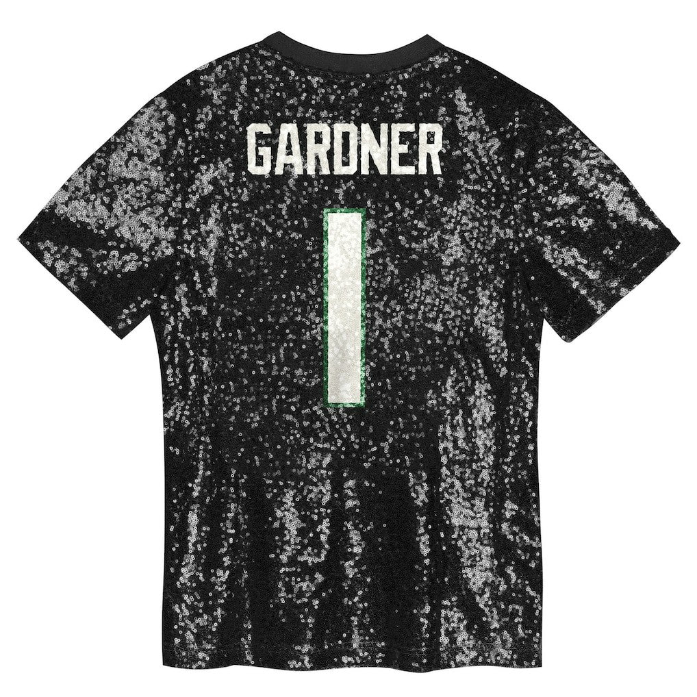 New York Jets Sauce Gardner  Girls Youth Sequin V-Neck Fashion Jersey | NFL Outlet