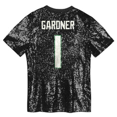 New York Jets Sauce Gardner  Girls Youth Sequin V-Neck Fashion Jersey | NFL Outlet