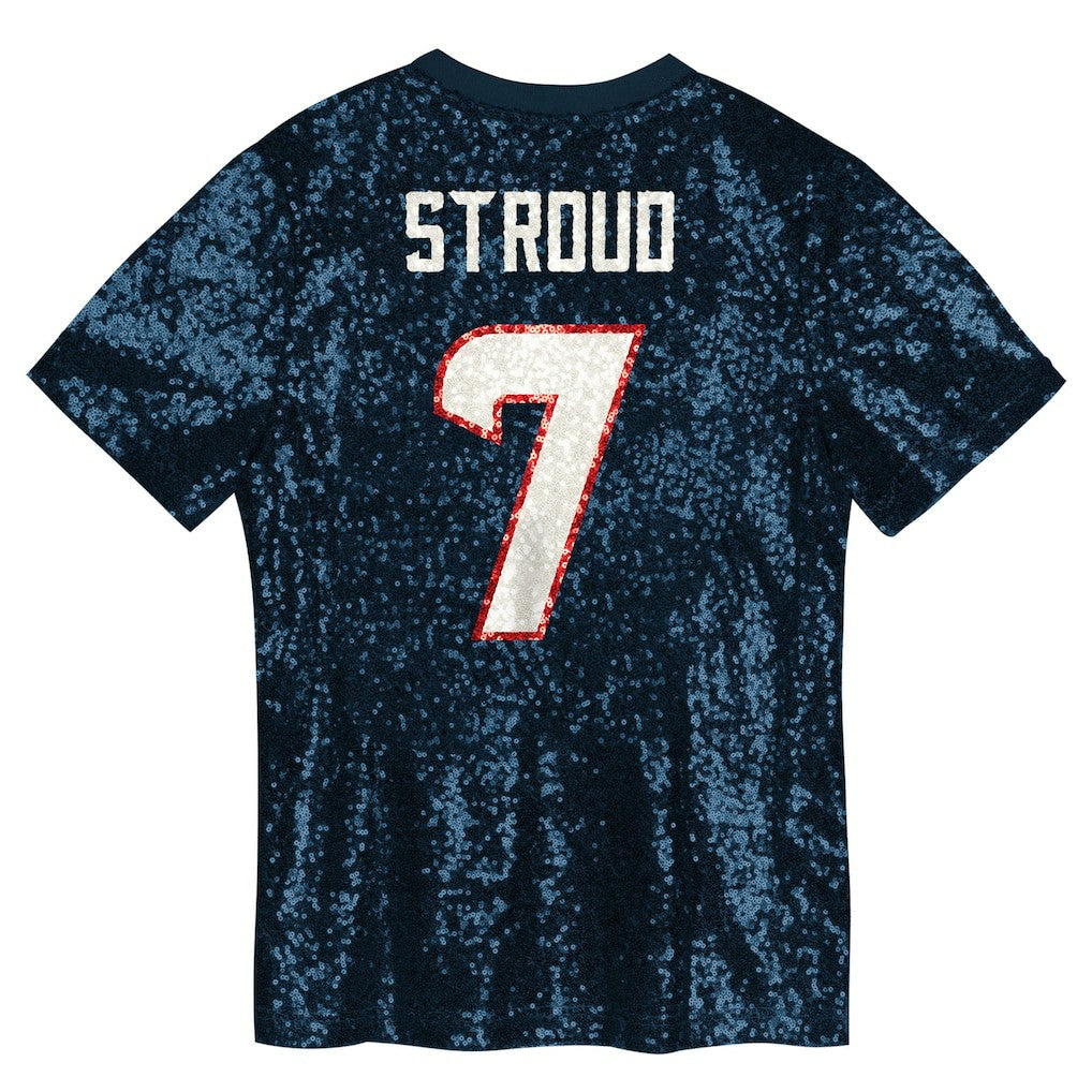 Houston Texans C.J. Stroud  Girls Youth Sequin V-Neck Fashion Jersey | NFL Near me