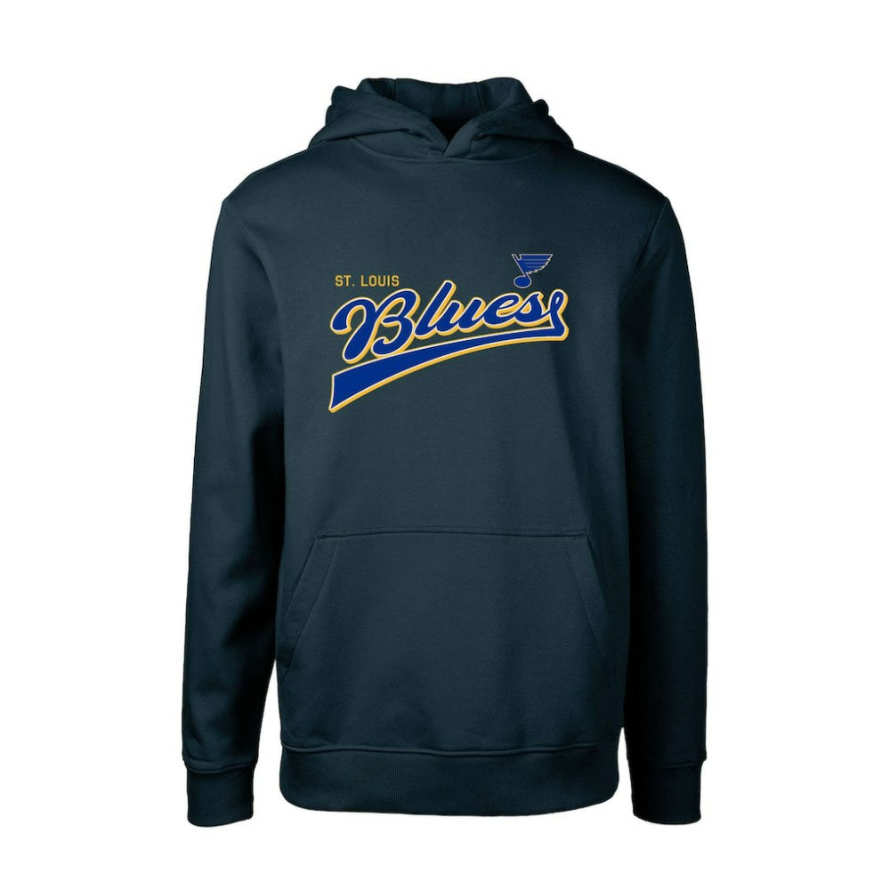 St. Louis Blues Levelwear Youth Podium Retro Script Fleece Pullover Hoodie -  NHL Hoodies