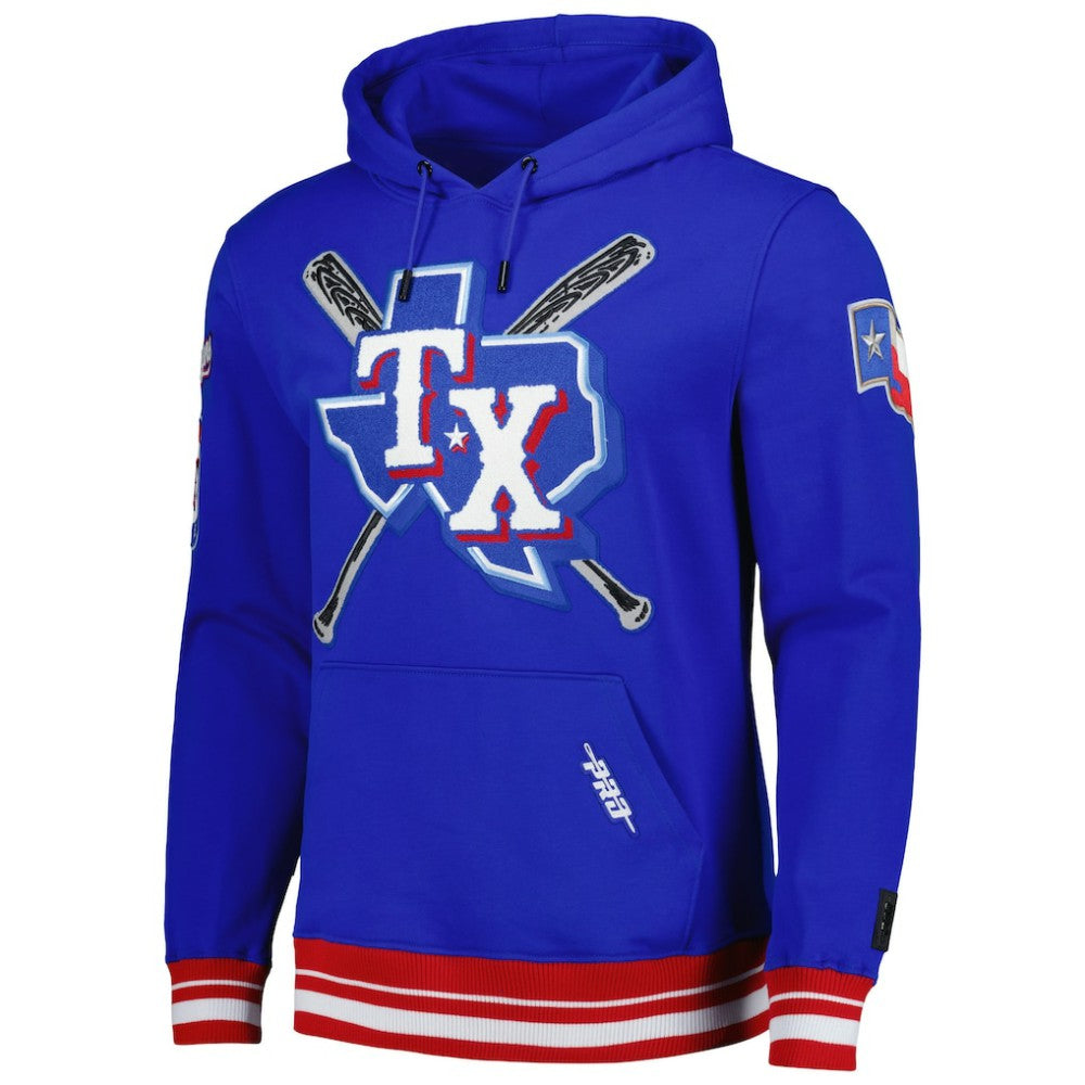 Texas Rangers Pro Standard Mash Up Logo Pullover Hoodie - MLB Hoodies