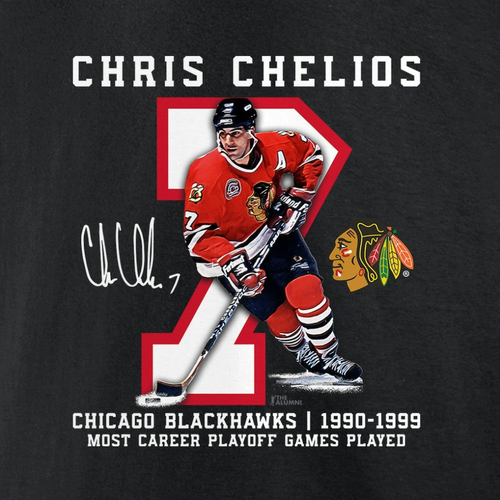 Chris Chelios Chicago Blackhawks Jersey Retirement T-Shirt -  NHL T-shirts