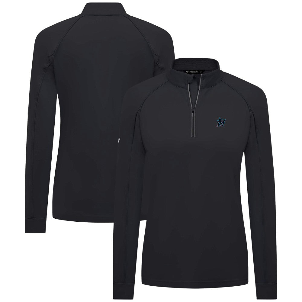 Miami Marlins Levelwear Women's Kinetic Insignia Quarter-Zip Pullover - MLB Pullover