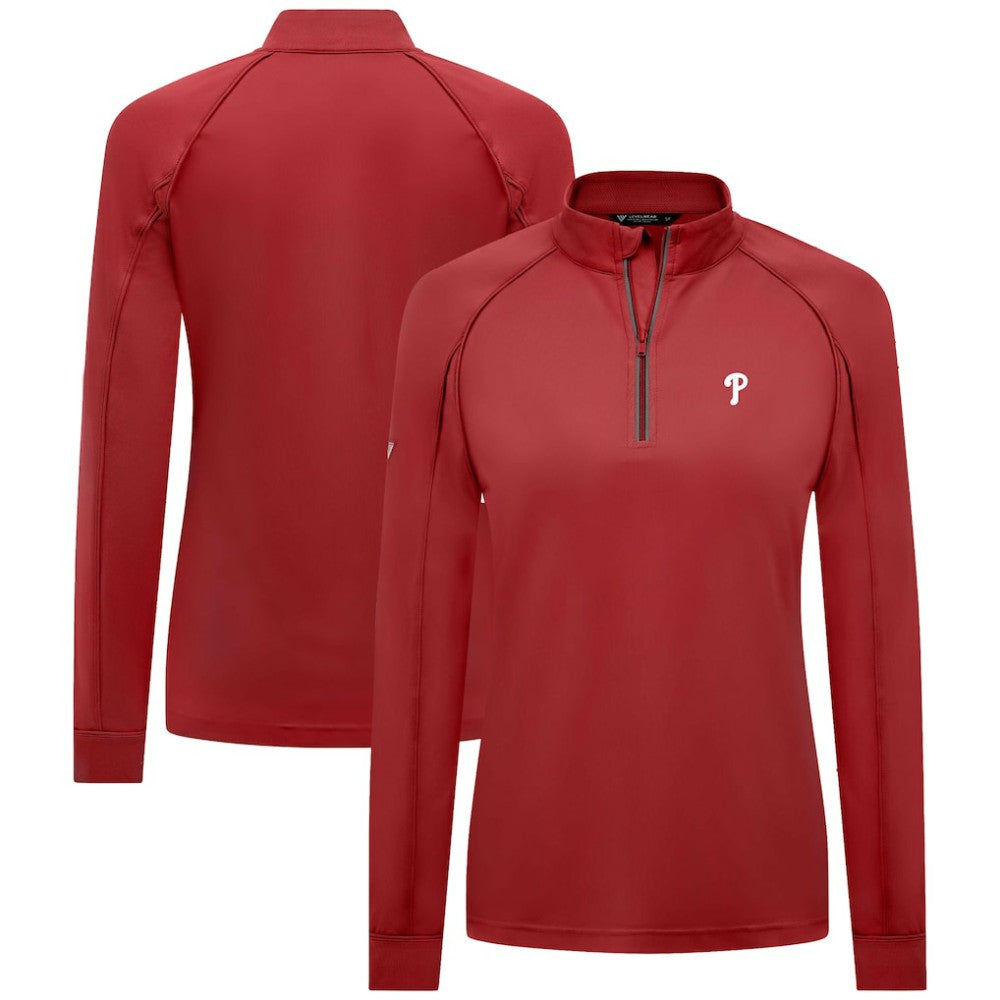 Philadelphia Phillies Levelwear Women's Kinetic Insignia Quarter-Zip Pullover - MLB Pullover