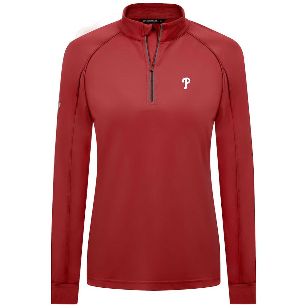 Philadelphia Phillies Levelwear Women's Kinetic Insignia Quarter-Zip Pullover - MLB Pullover