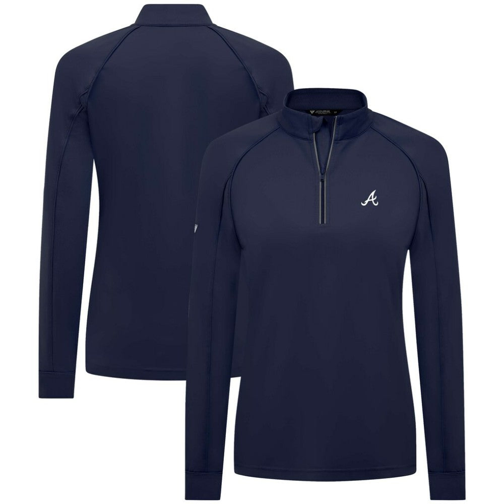 Atlanta Braves Levelwear Women's Kinetic Insignia Quarter-Zip Pullover - MLB Pullover