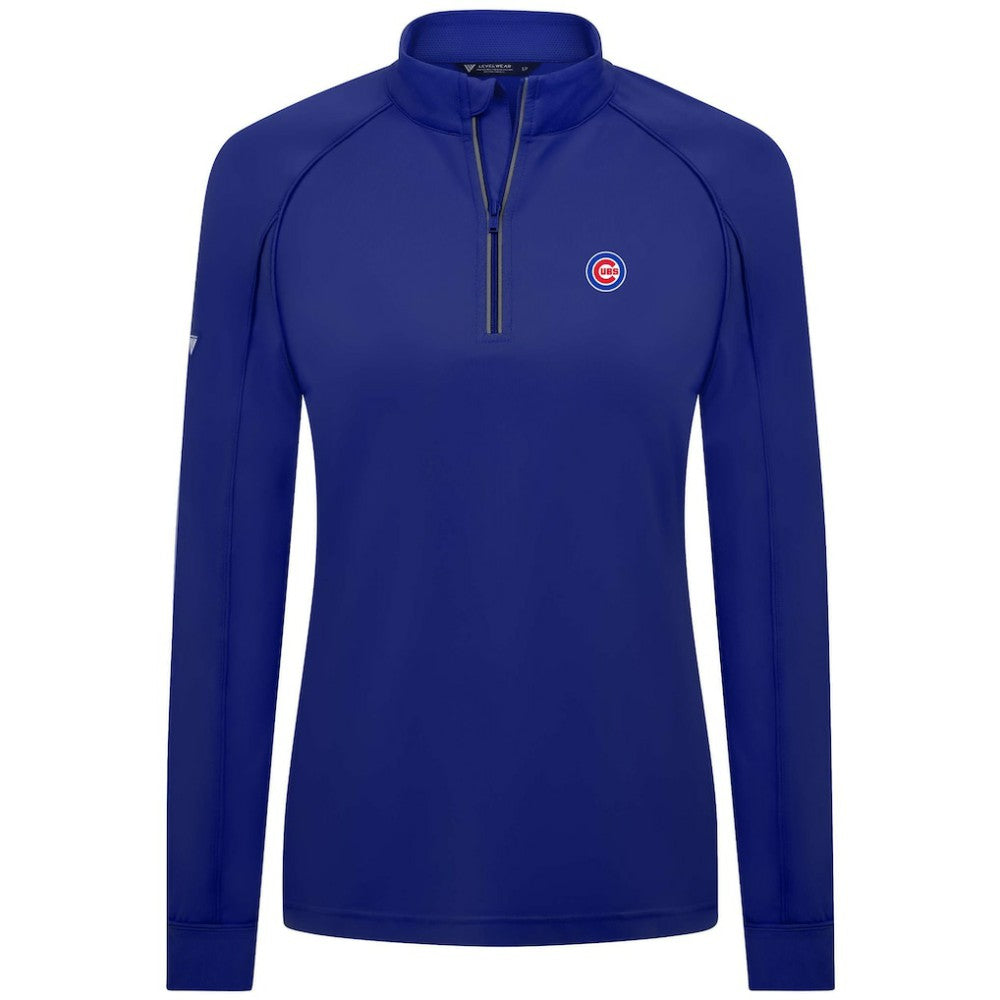 Chicago Cubs Levelwear Women's Kinetic Insignia Quarter-Zip Pullover - MLB Pullover