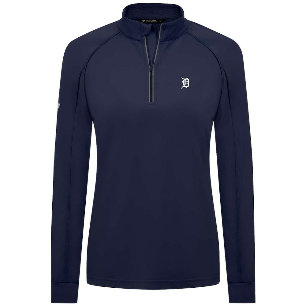 Detroit Tigers Levelwear Women's Kinetic Insignia Quarter-Zip Pullover - MLB Pullover