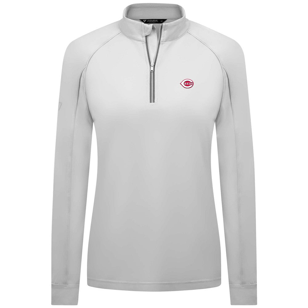 Cincinnati Reds Levelwear Women's Kinetic Insignia Quarter-Zip Pullover - MLB Pullover