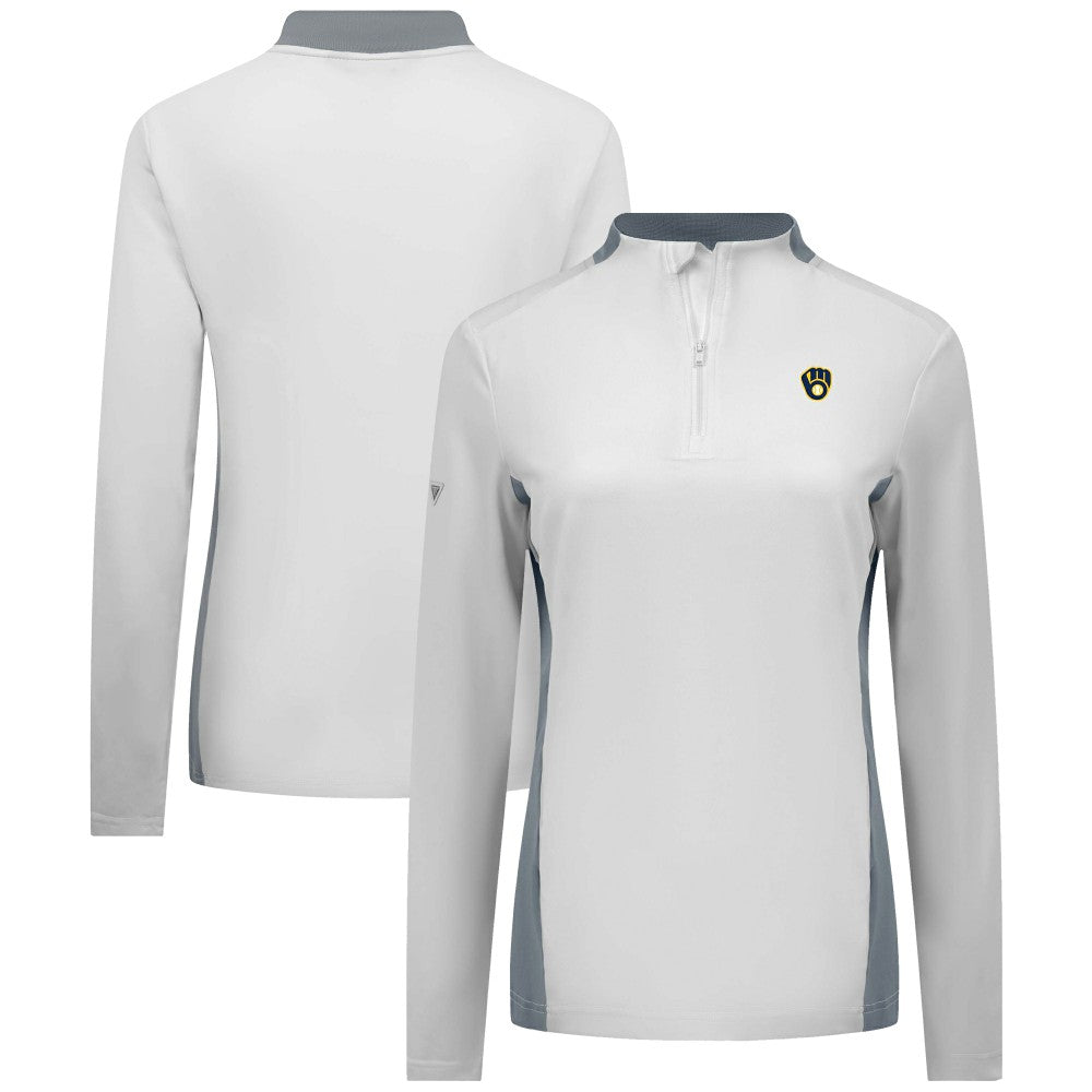Milwaukee Brewers Levelwear Women's Moxie Insignia Quarter-Zip Pullover - MLB Pullover