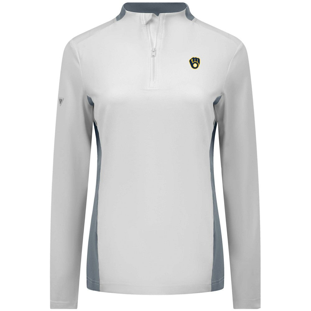 Milwaukee Brewers Levelwear Women's Moxie Insignia Quarter-Zip Pullover - MLB Pullover