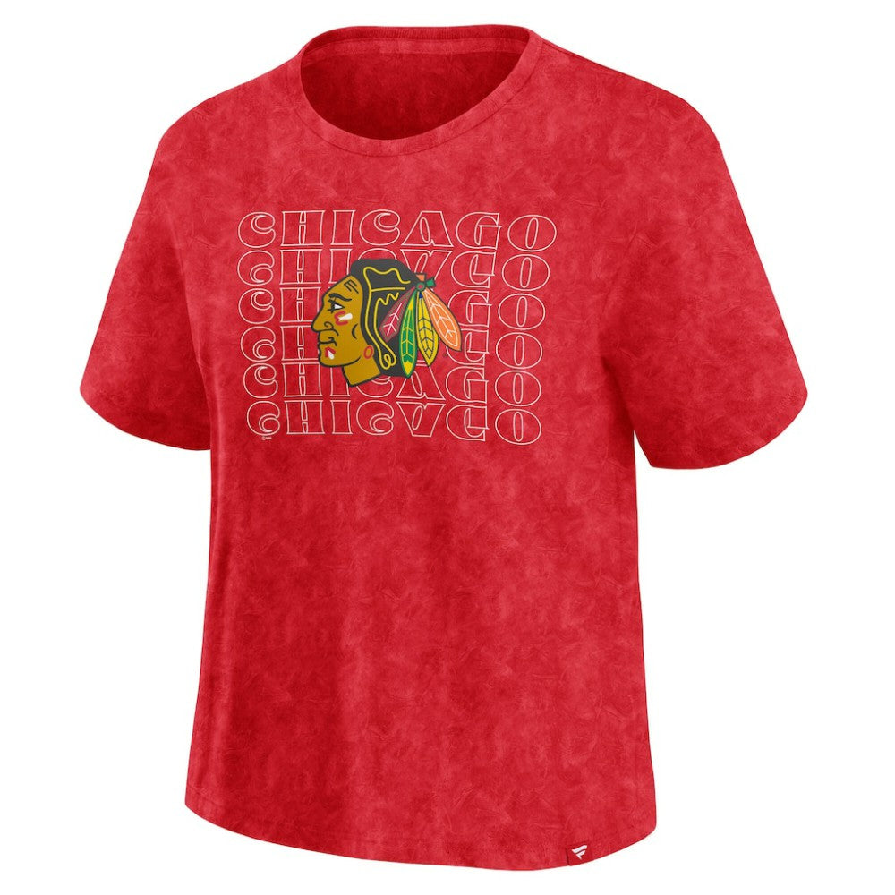 Chicago Blackhawks Fanatics Women's Faded Wash T-Shirt -  NHL T-shirts
