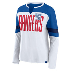 New York Rangers Fanatics Women's Frozen Long Sleeve Notch Neck T-Shirt -  NHL T-shirts