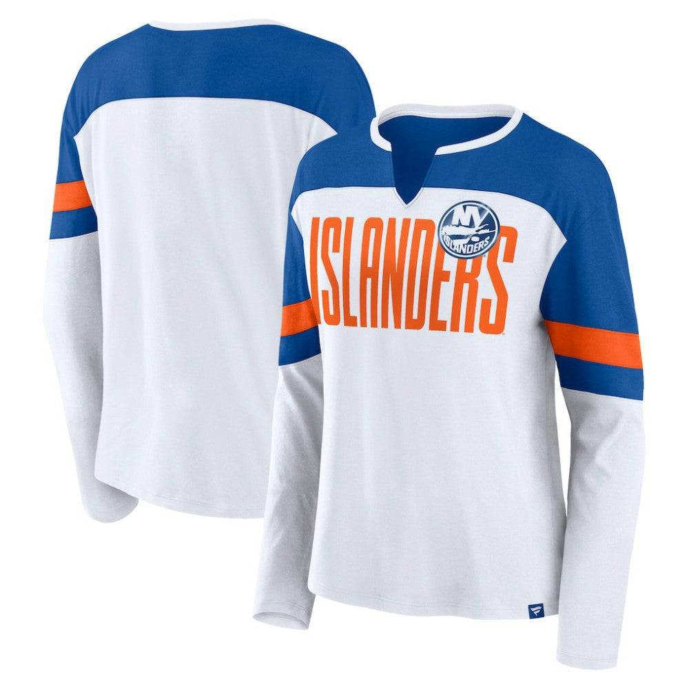 New York Islanders Fanatics Women's Frozen Long Sleeve Notch Neck T-Shirt -  NHL T-shirts