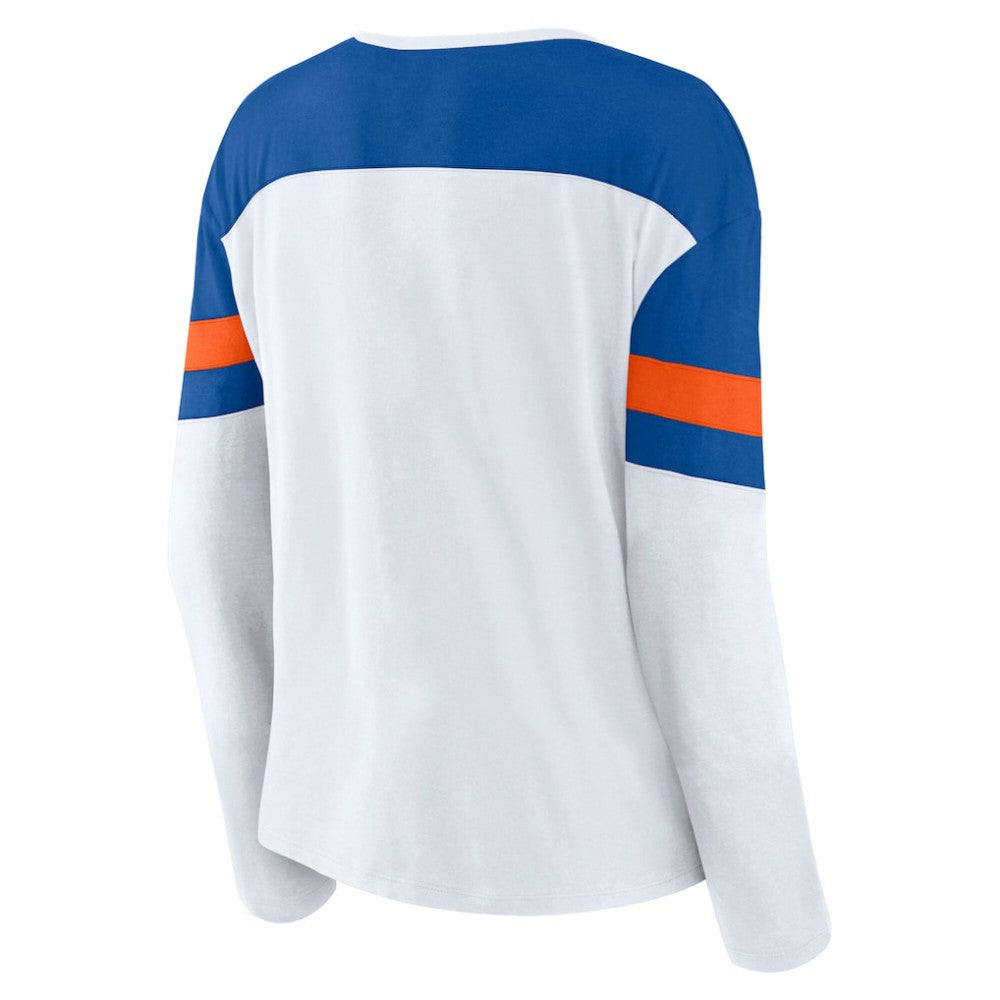 New York Islanders Fanatics Women's Frozen Long Sleeve Notch Neck T-Shirt -  NHL T-shirts
