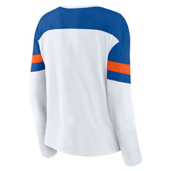 New York Islanders Fanatics Women's Frozen Long Sleeve Notch Neck T-Shirt -  NHL T-shirts