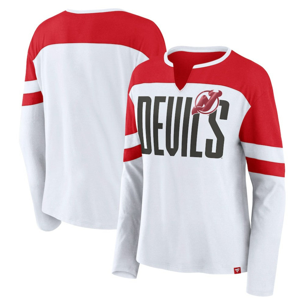 New Jersey Devils Fanatics Women's Frozen Long Sleeve Notch Neck T-Shirt -  NHL T-shirts