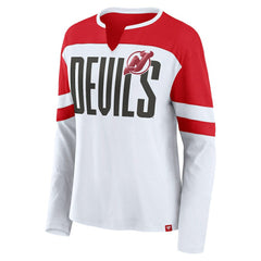 New Jersey Devils Fanatics Women's Frozen Long Sleeve Notch Neck T-Shirt -  NHL T-shirts