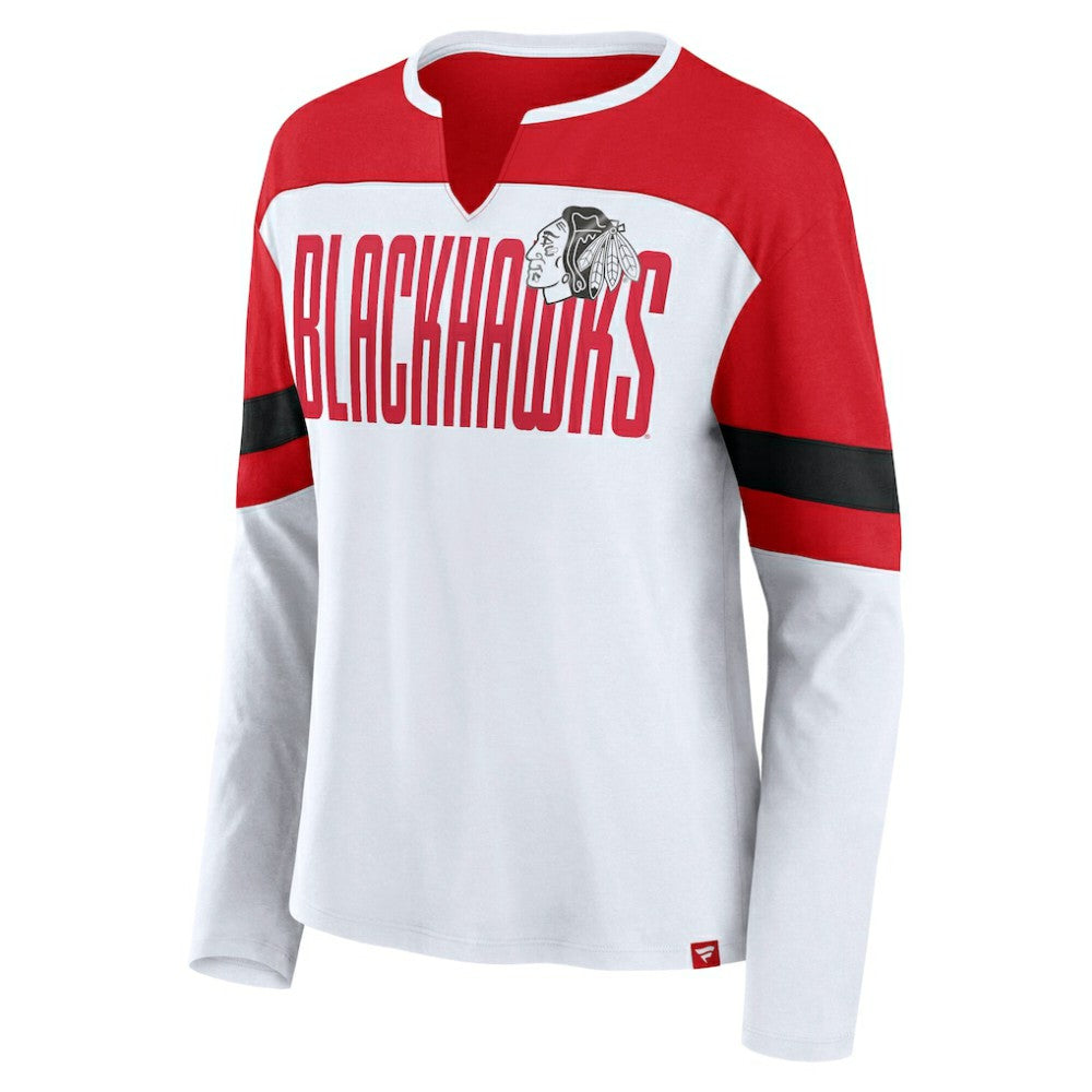 Chicago Blackhawks Fanatics Women's Frozen Long Sleeve Notch Neck T-Shirt -  NHL T-shirts